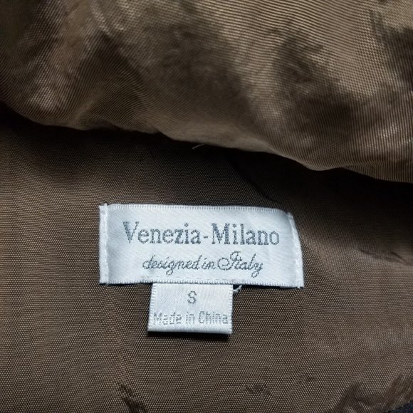 Venezia Milano Jacket Womens Small‎ Brown Zip Snap Pockets Hooded Outdoor - Picture 9 of 12